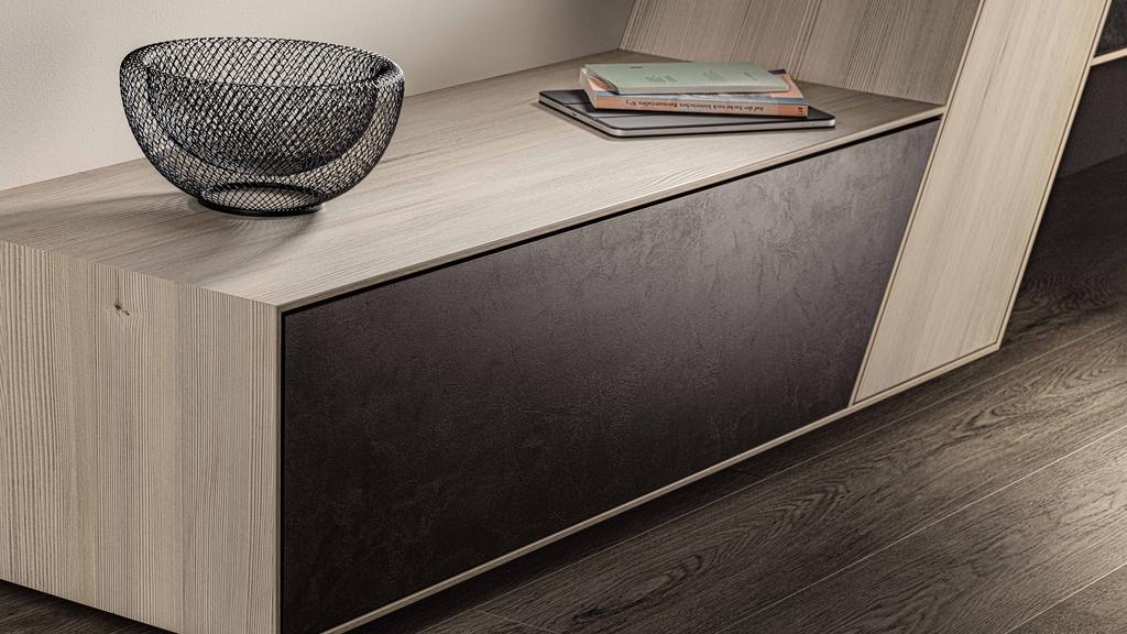 Sideboard with fir wood boards